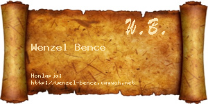 Wenzel Bence névjegykártya